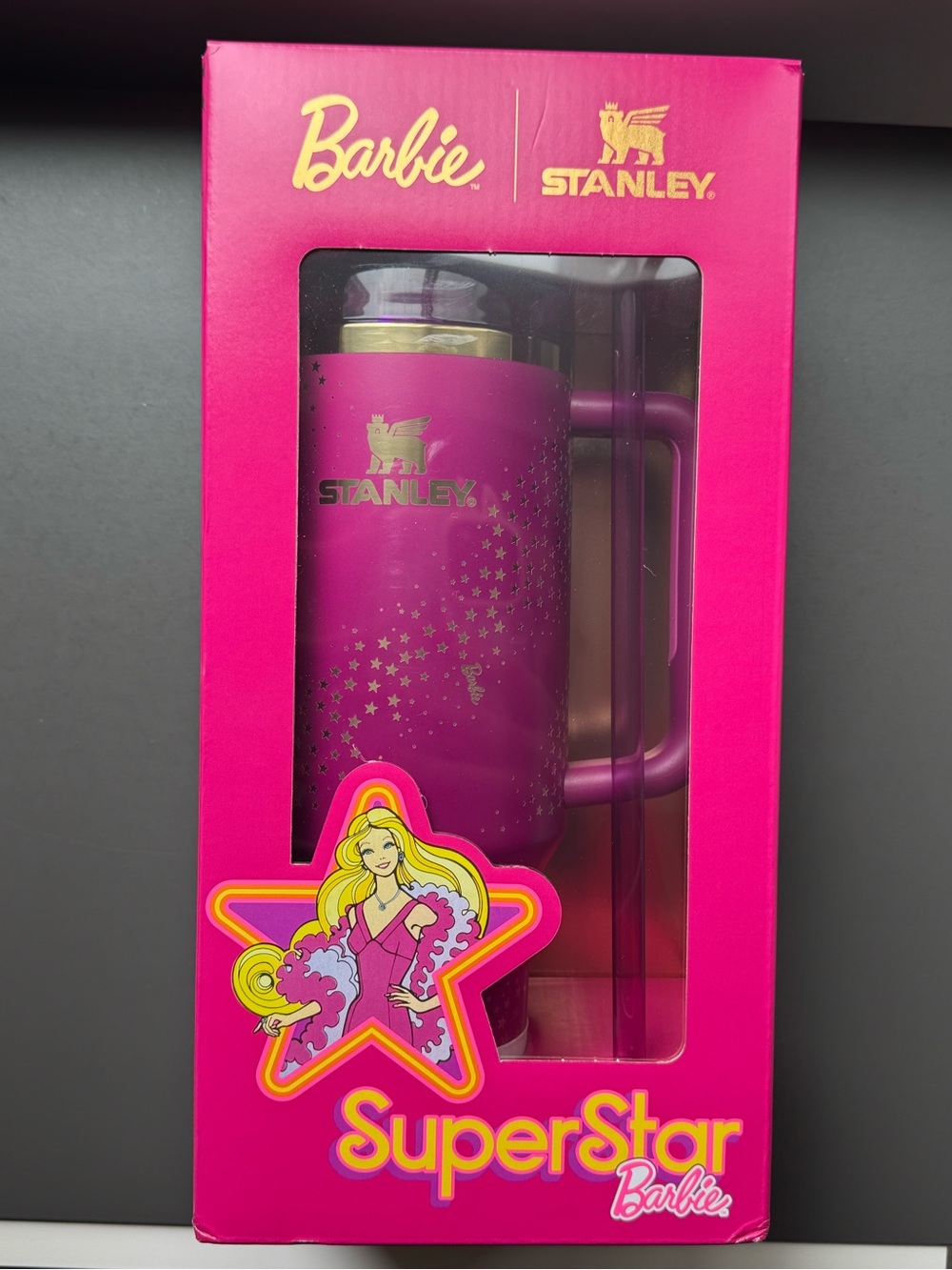 Stanley x Barbie '70s Superstar Purple Pink 40 Oz Quencher Tumbler NIB Ltd Ed - Picture 6 of 14